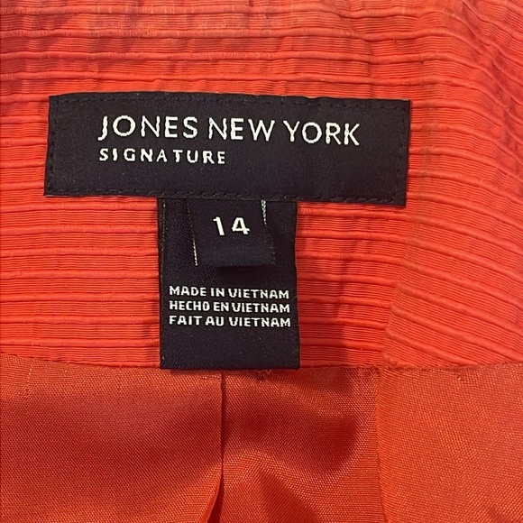 Jones New York Signature Orange Career Blazer Size 14 - Picture 3 of 7